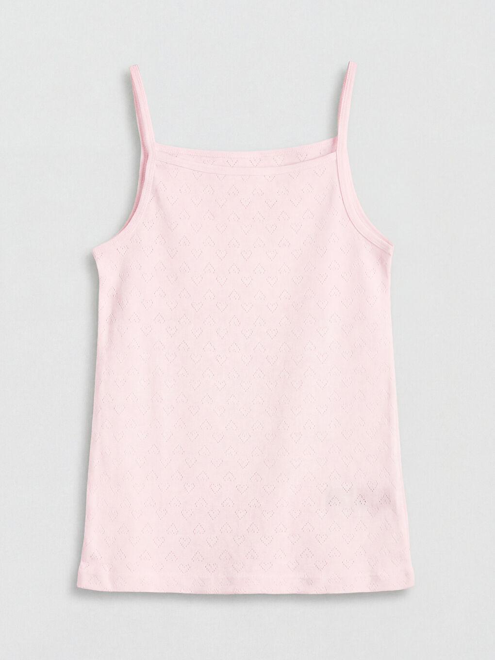 Beyaz Kare Yaka Kız Çocuk İp Askılı Atlet 2'li-3