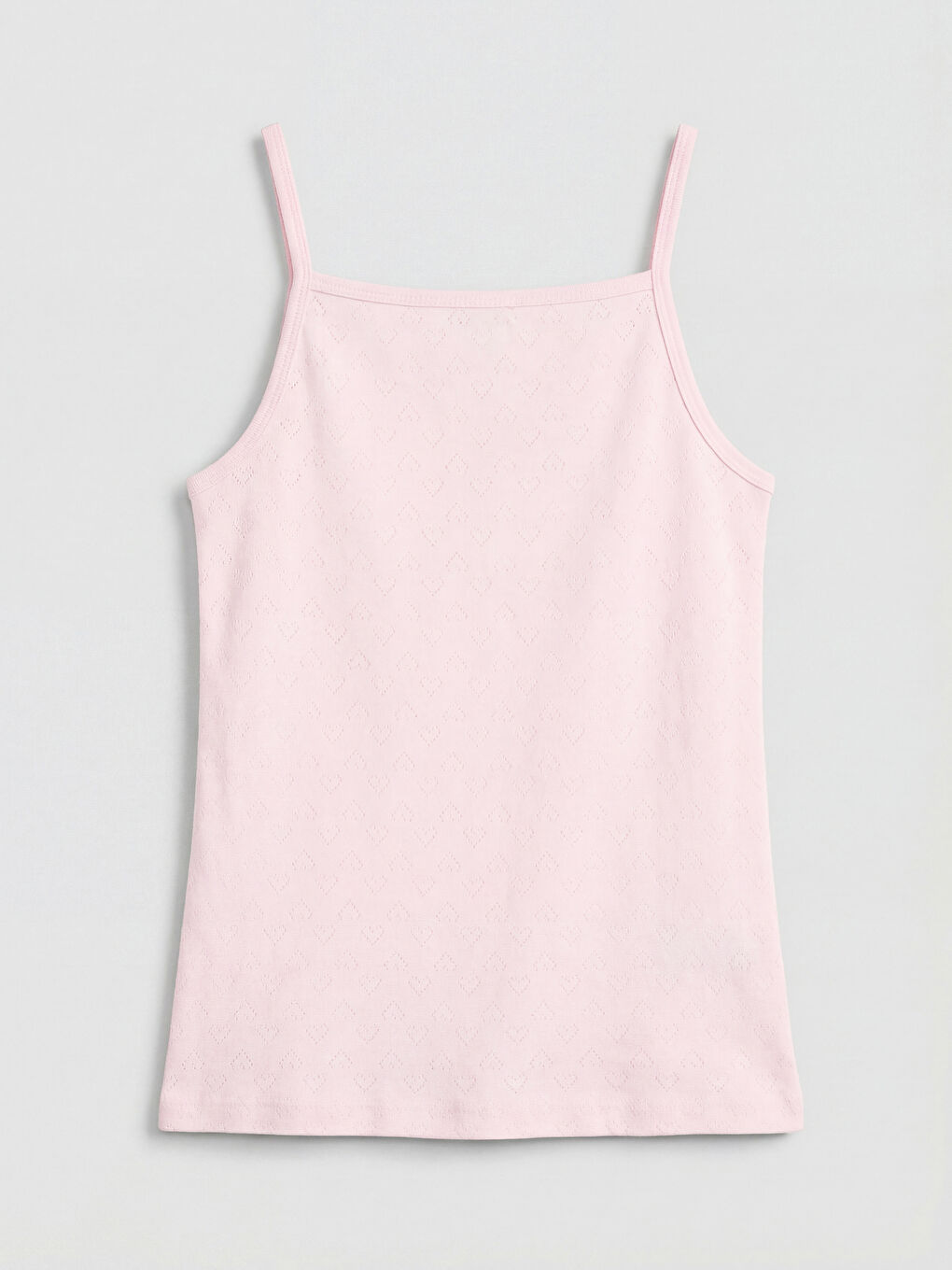 Beyaz Kare Yaka Kız Çocuk İp Askılı Atlet 2'li-4