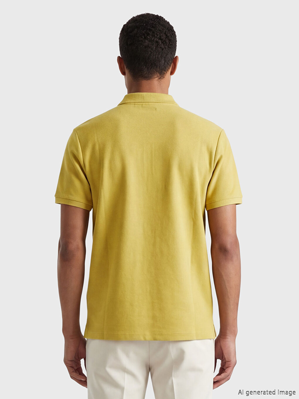 Sarı Polo Yaka Erkek Tişört-2