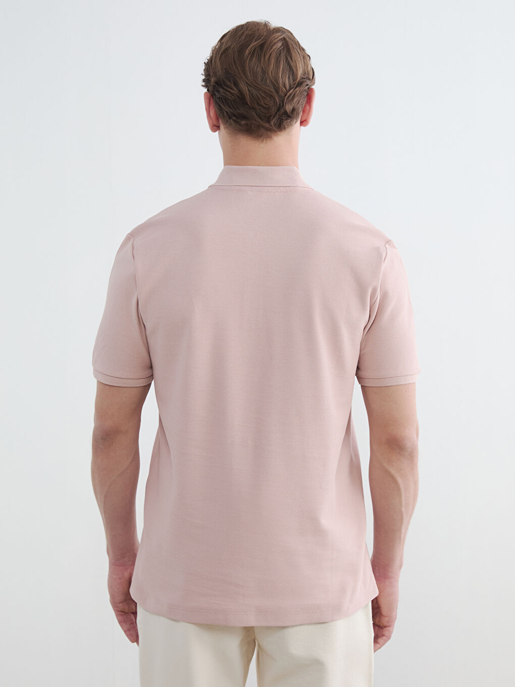 Pembe Polo Yaka Erkek Tişört-6