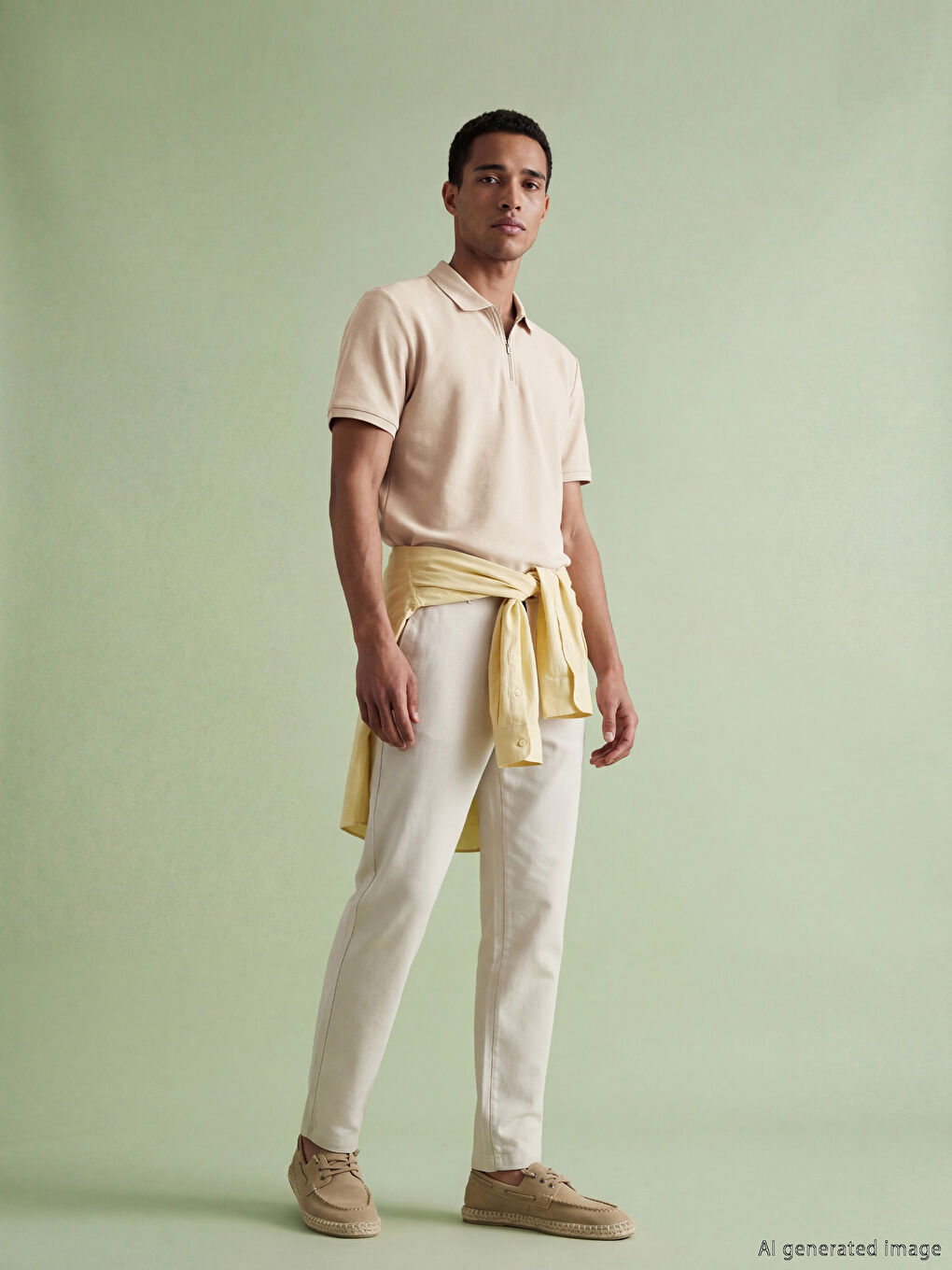 Pembe Polo Yaka Erkek Tişört-3
