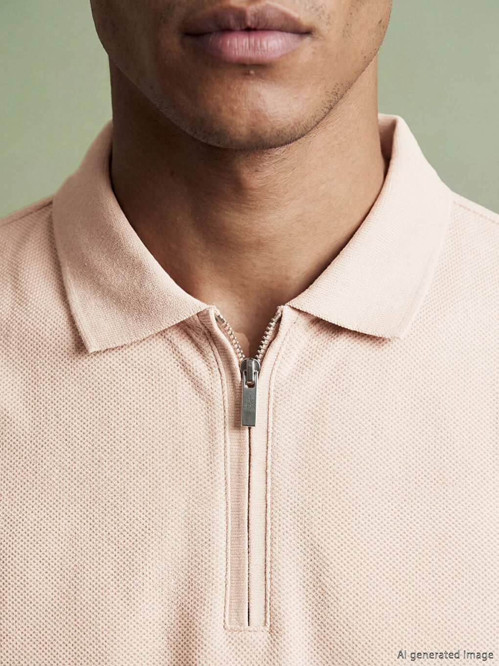 Pembe Polo Yaka Erkek Tişört-5