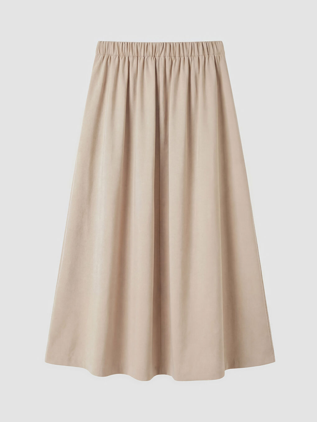 Bej Modal Dokulu Pileli Etek-1