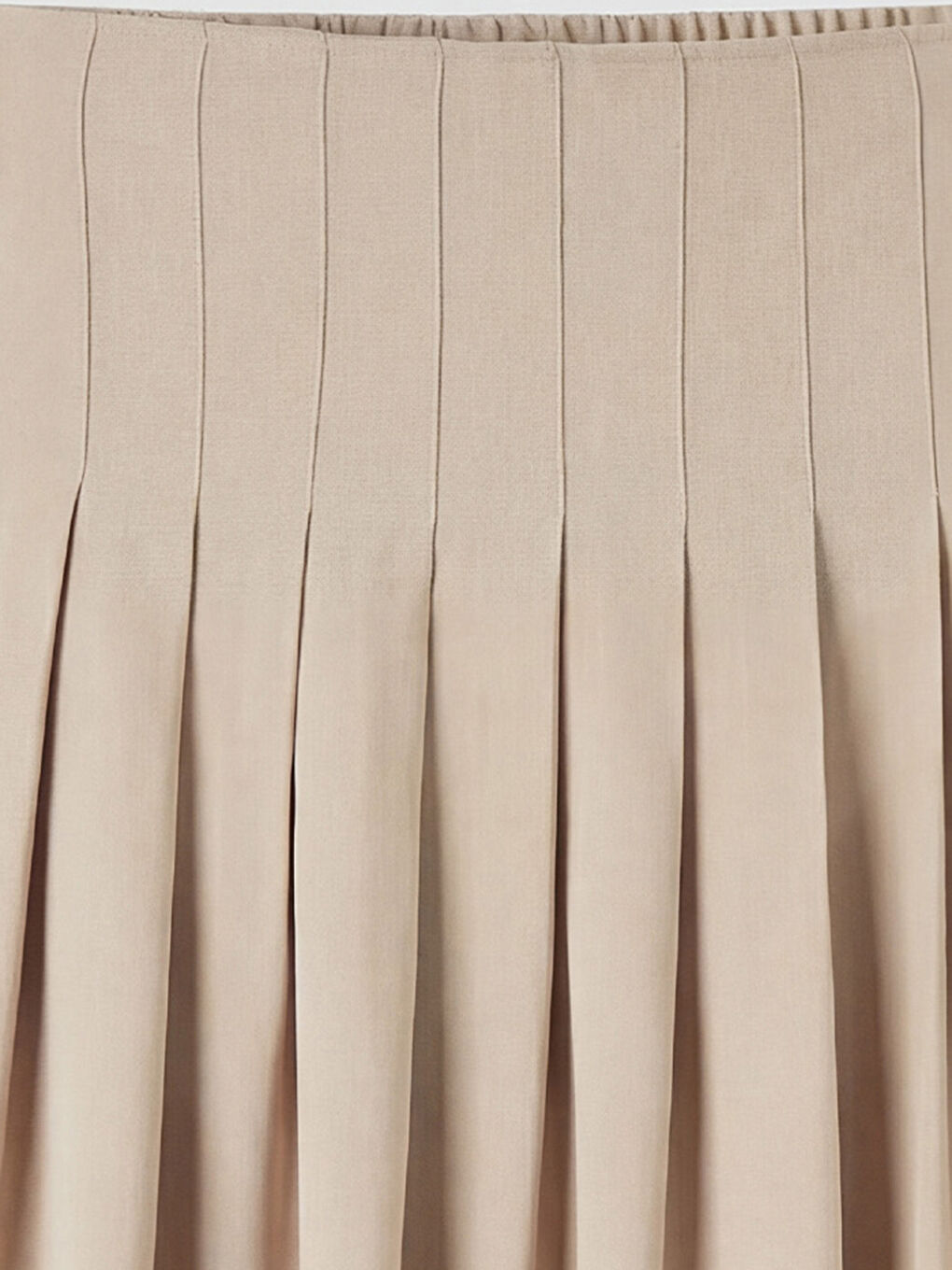 Bej Modal Dokulu Pileli Etek-2