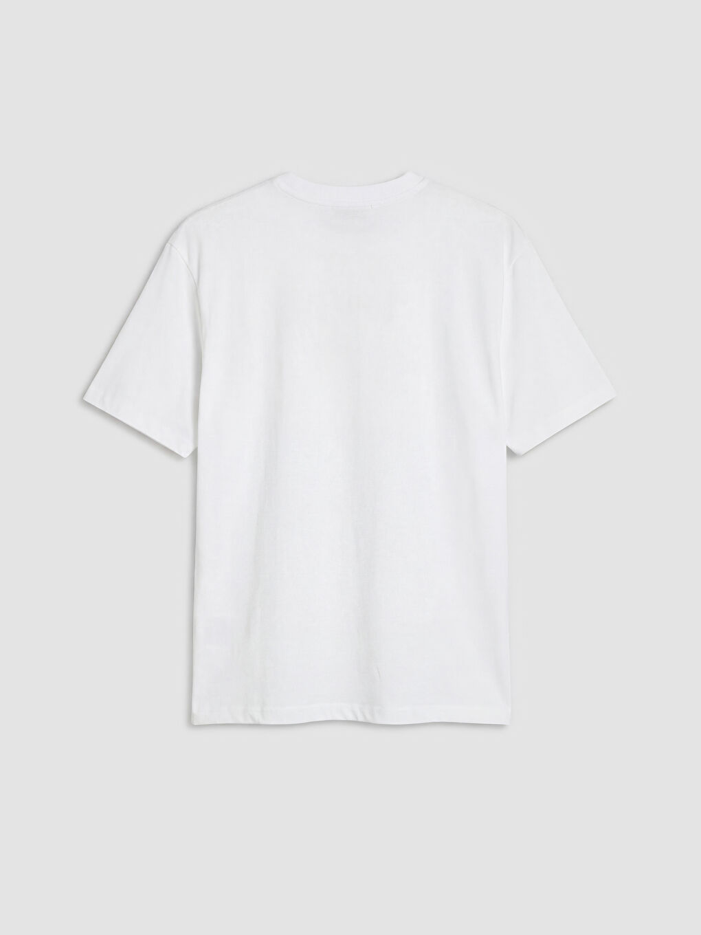 Beyaz New York Baskılı Oversize Kadın Tişört-1