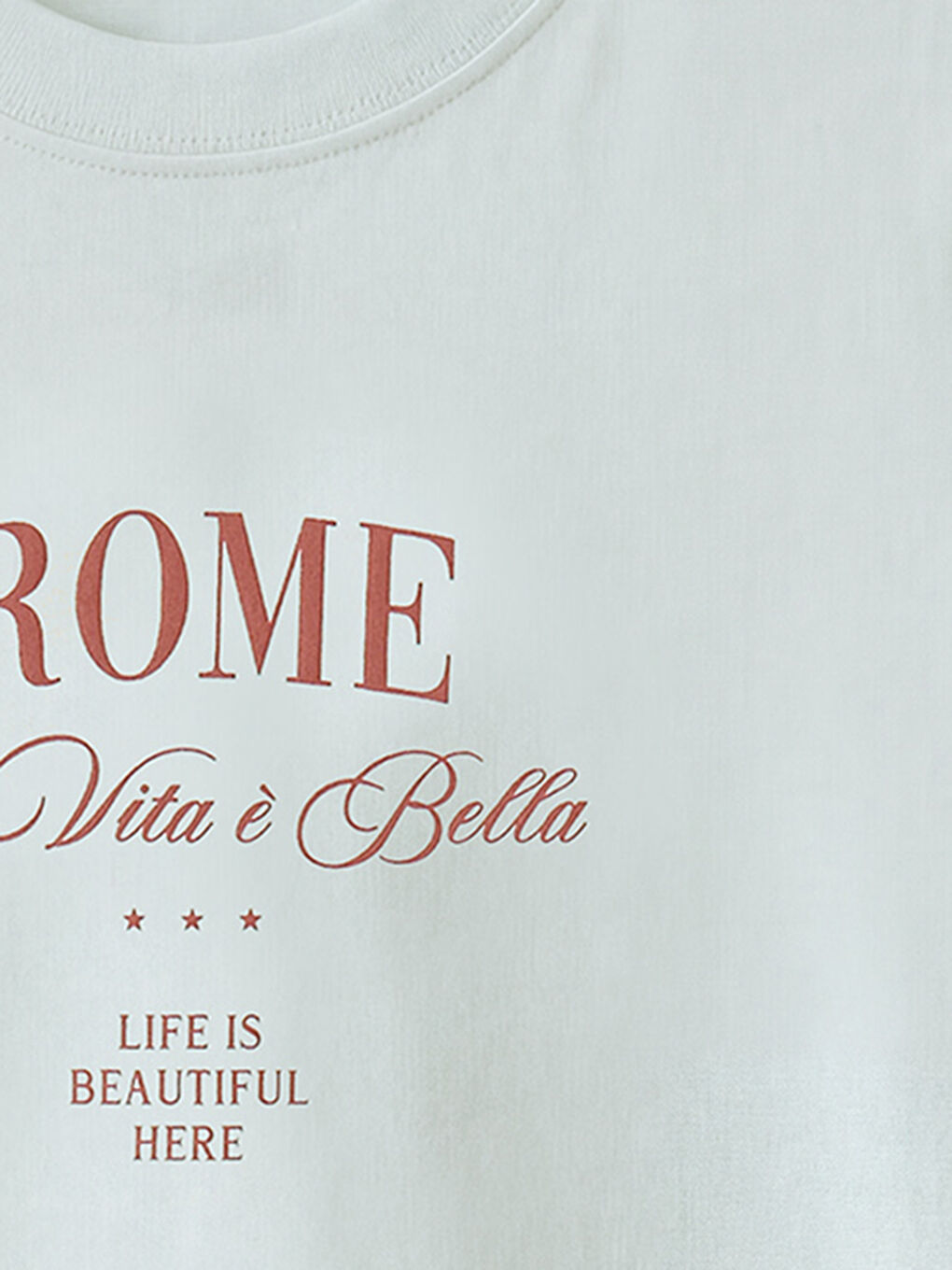 Mavi Bisiklet Yaka Roma Baskılı Kadın Tişört-2