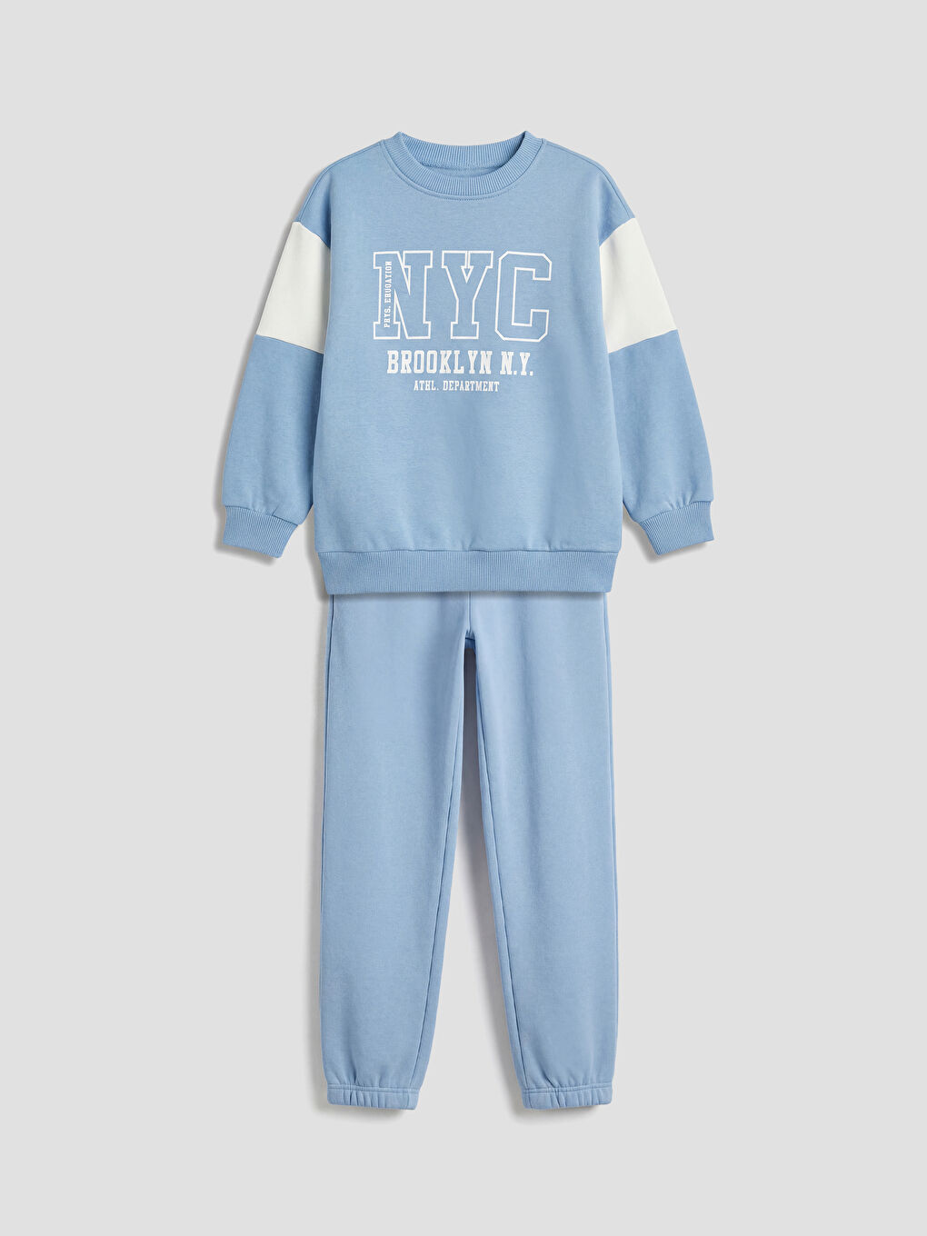Mavi NYC Baskılı Kalın Erkek Çocuk  Eşofman Takımı