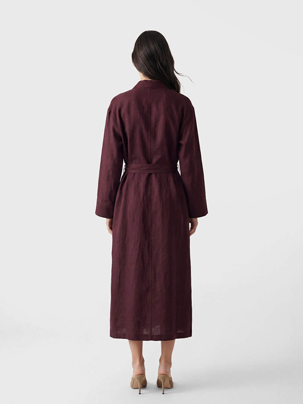 Sashed Linen Shirt Dress-2