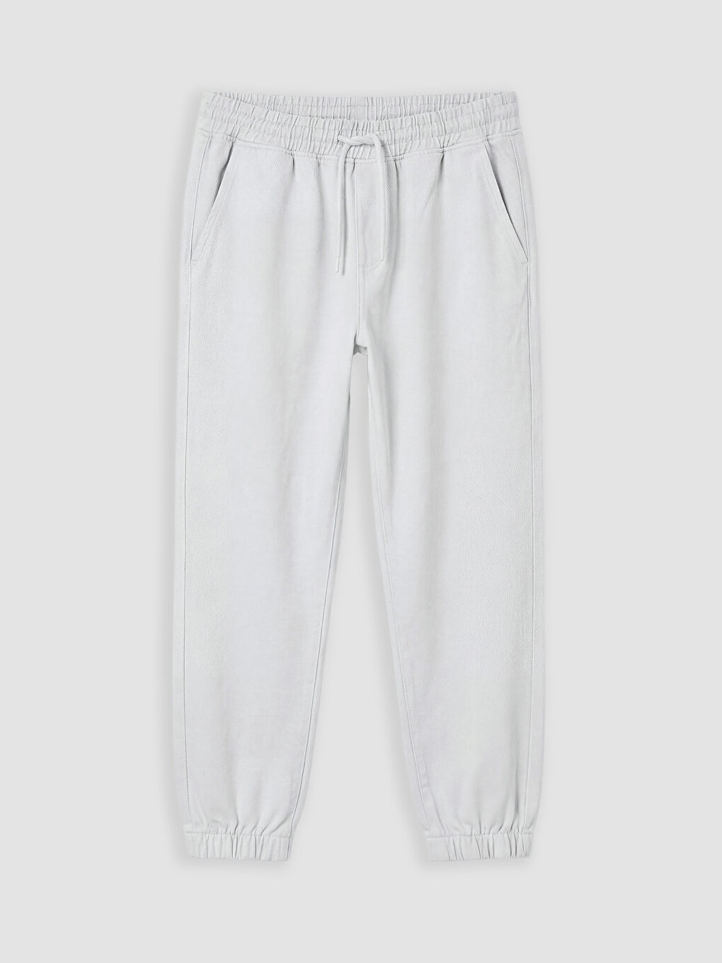 Gri Gabardin Standart Kalıp Erkek Jogger Pantolon-4