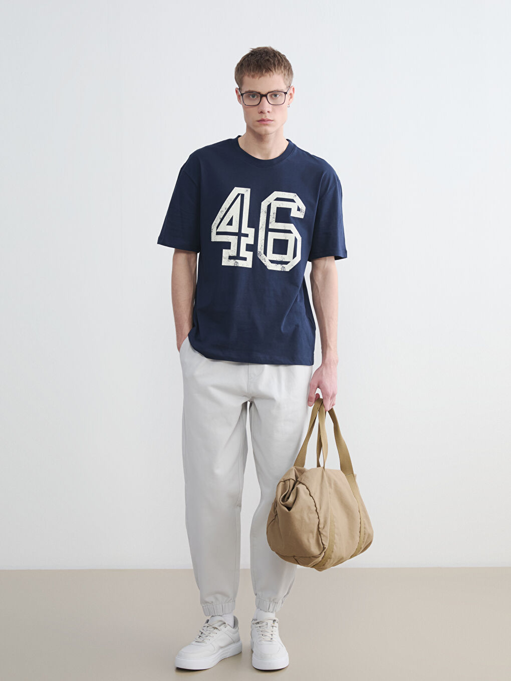 Gri Gabardin Standart Kalıp Erkek Jogger Pantolon