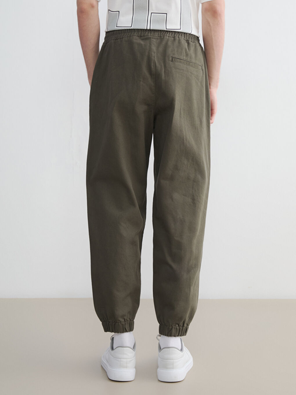 Haki Standart Kalıp Gabardin Erkek Pantolon-3