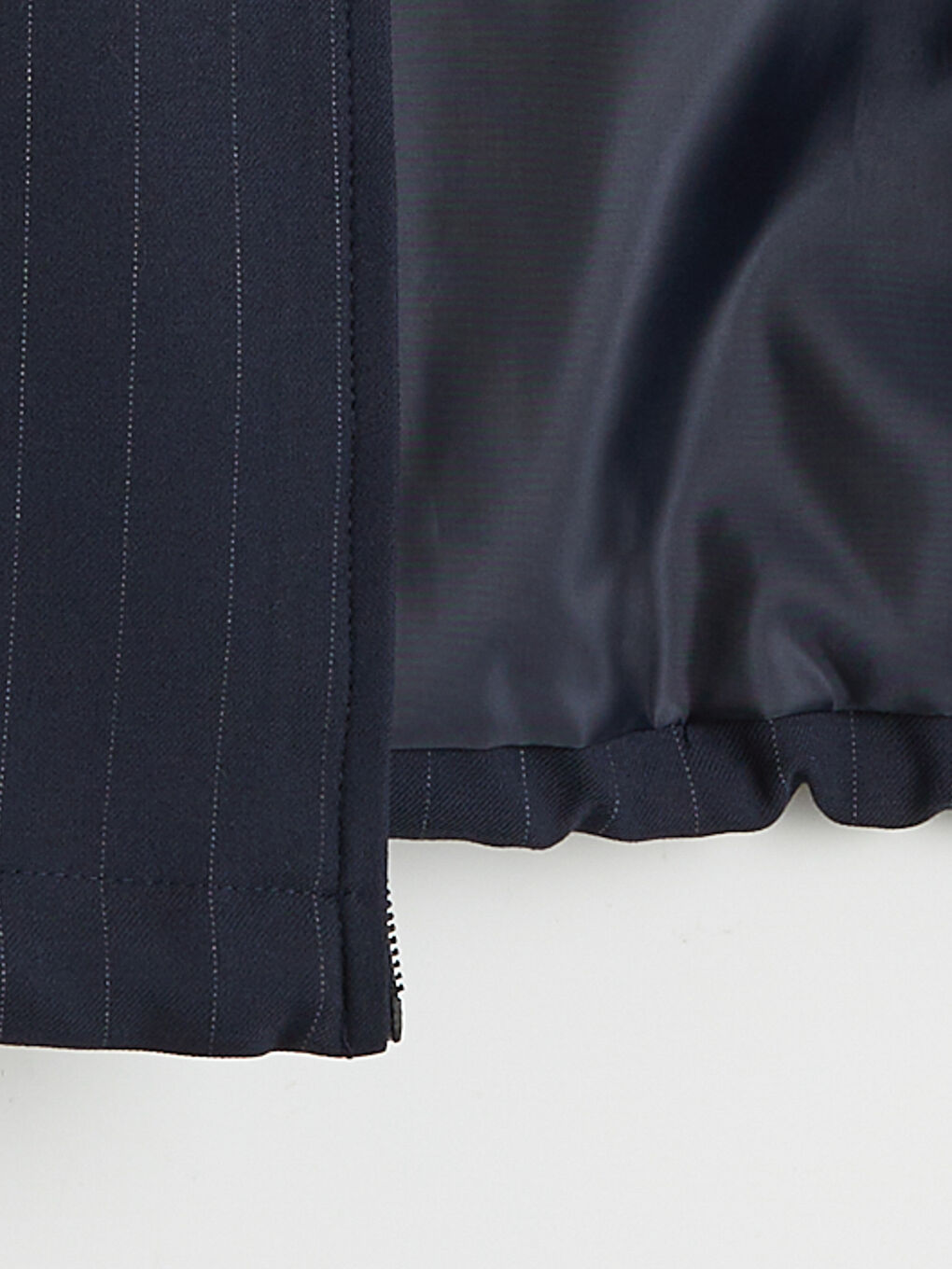 Lacivert Dik Yaka Çizgili Oversize Kadın Ceket-2