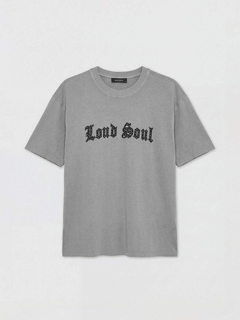 Haki Bisiklet Yaka Baskılı Oversize Kadın Tişört