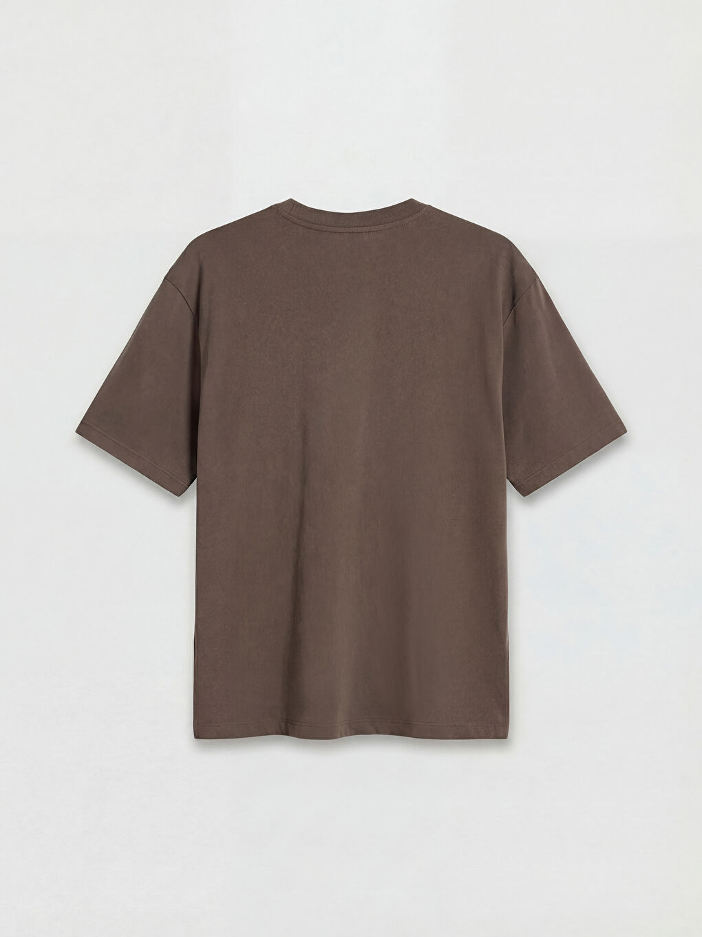 Kahverengi Bisiklet Yaka Baskılı Erkek Tişört-1