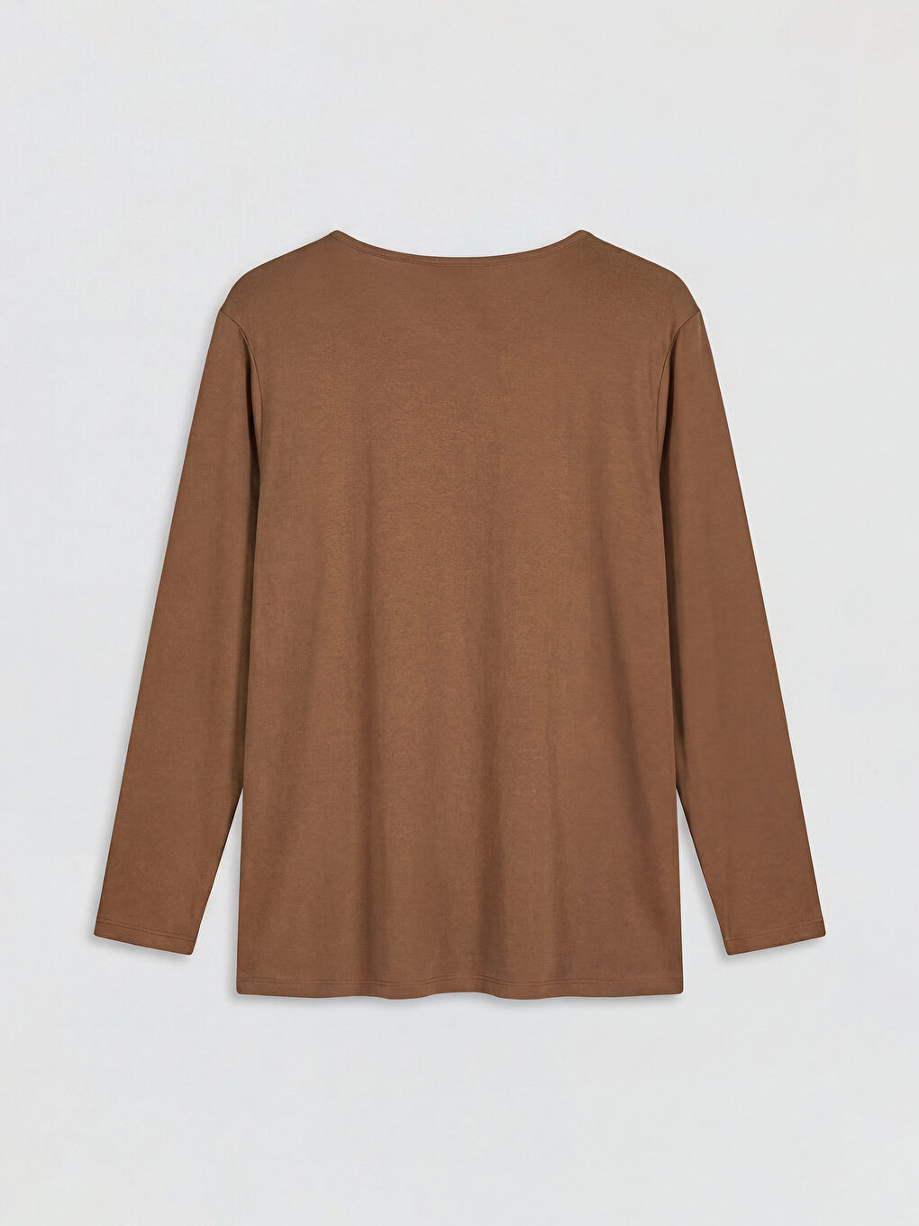 Kahverengi Bisiklet Yaka Desenli Bluz-1