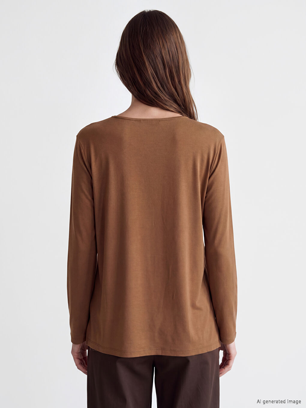 Bluza sa okruglim izrezom sa uzorkom-3
