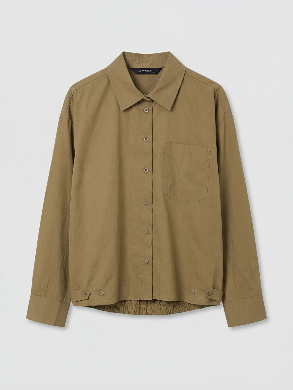 Yeşil Poplin Oversize Kadın Gömlek