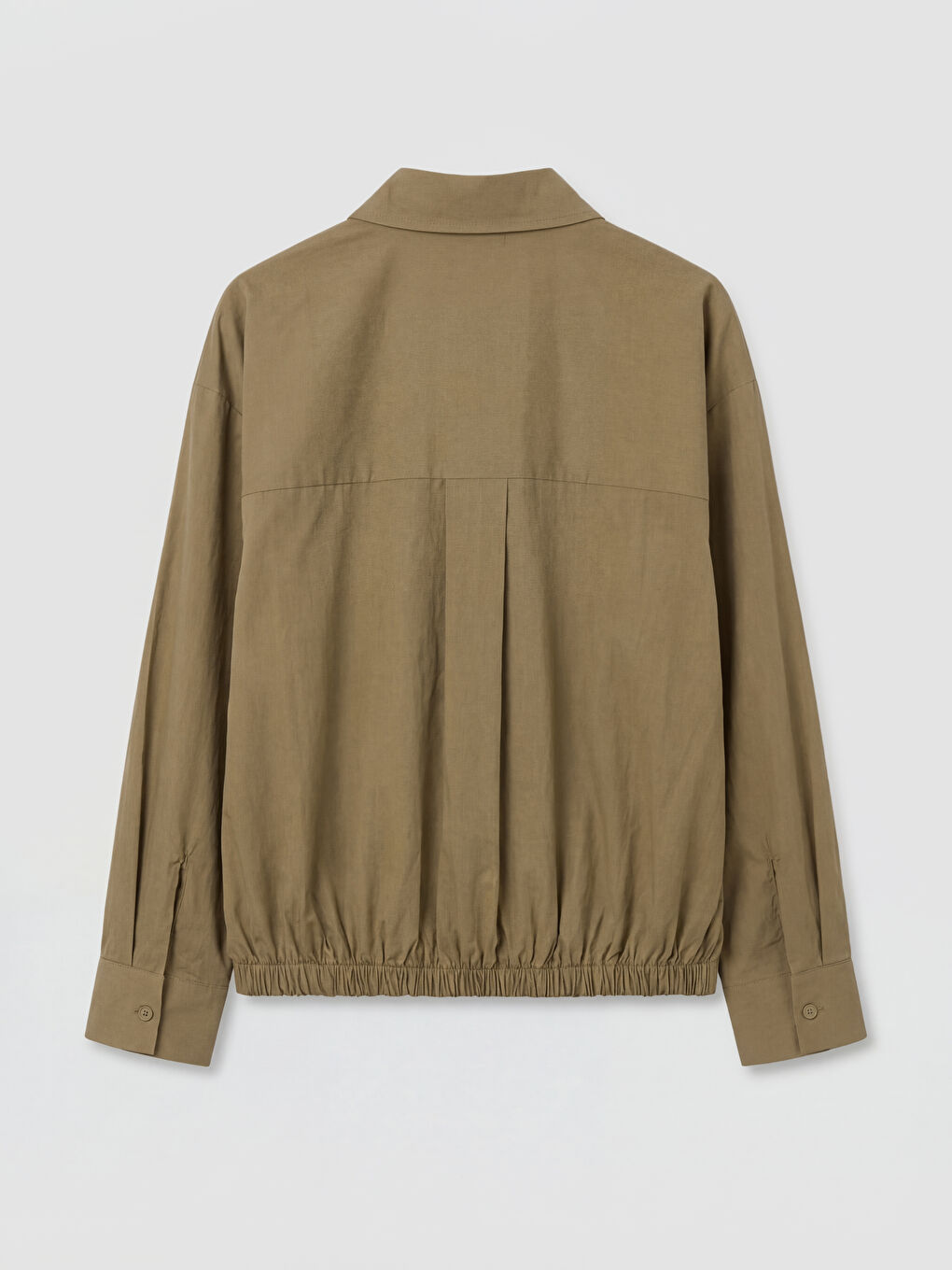 Yeşil Poplin Oversize Kadın Gömlek-1