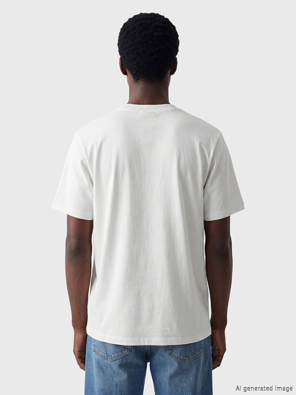 Ekru Bisiklet Yaka Ayı Teddy Nakışlı Erkek Tişört-3