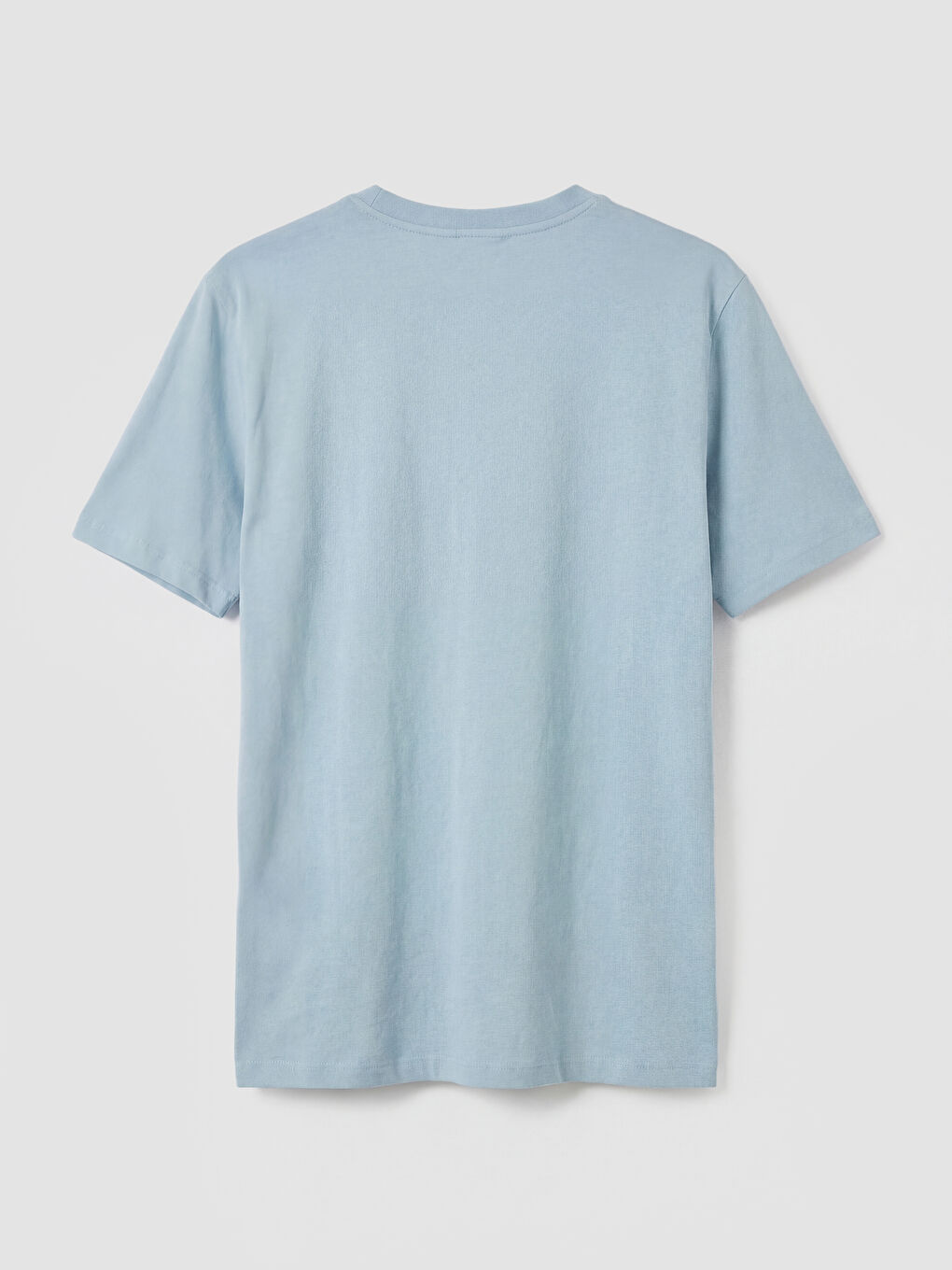 Mavi Bisiklet Yaka Baskılı Erkek Tişört-4