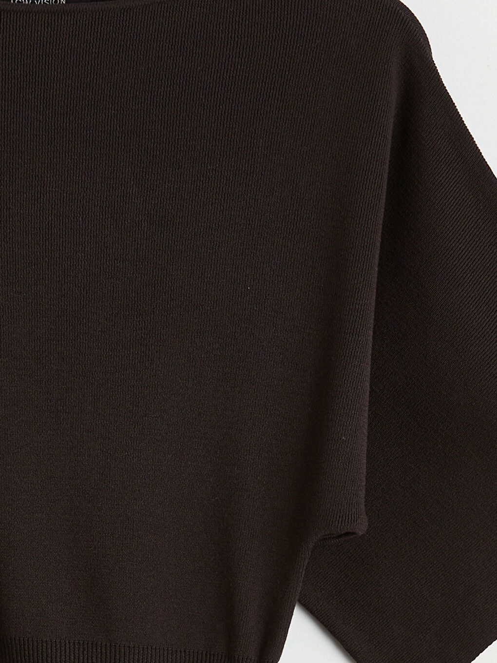 Kahverengi Kayık Yaka Beli Kemerli Kadın Triko Kazak	-2