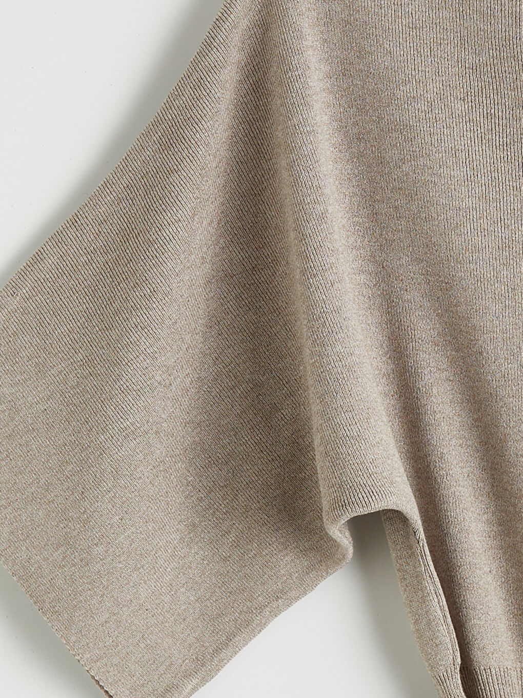 Bej Kayık Yaka Beli Kemerli Kadın Triko Kazak	-6