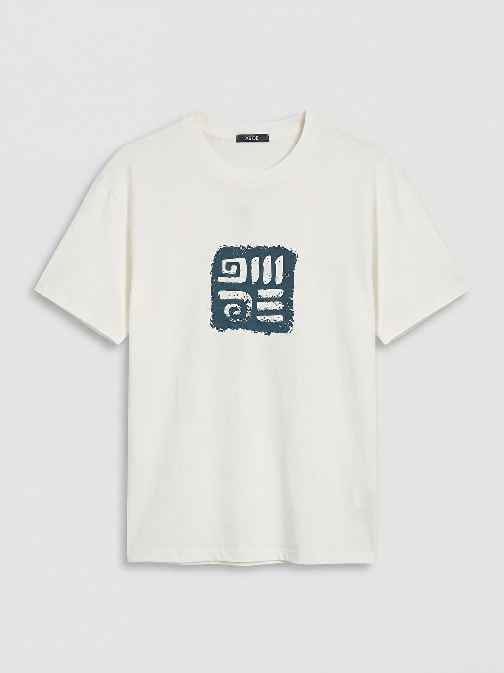 T-shirt en jersey à col rond imprimé pour homme