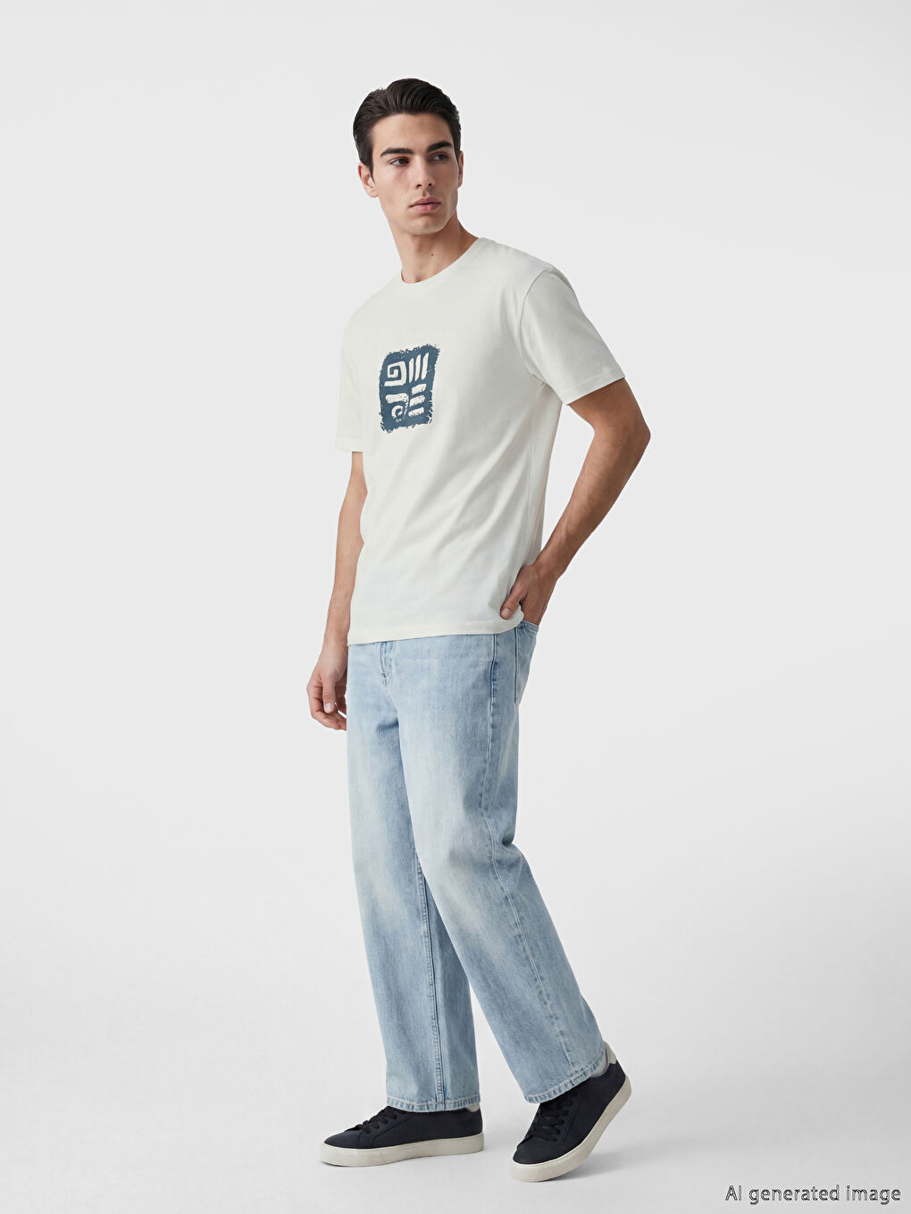 Majica sa okruglim izrezom, štampana, muška, od dresa-1