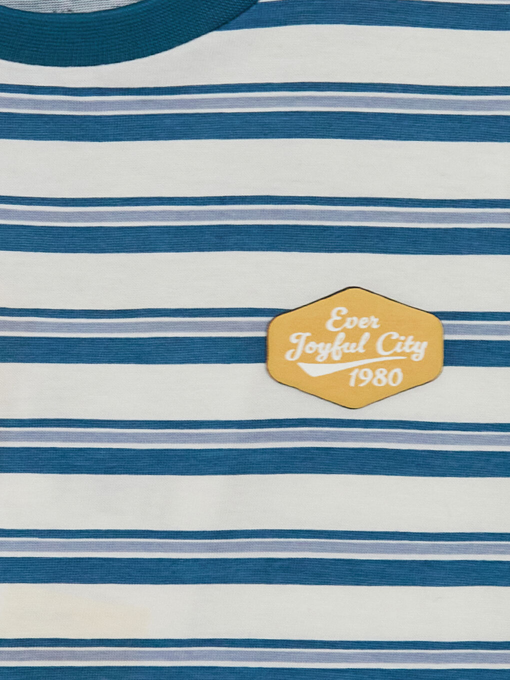 Mavi Bisiklet Yaka Çizgili Erkek Bebek Tişört-2