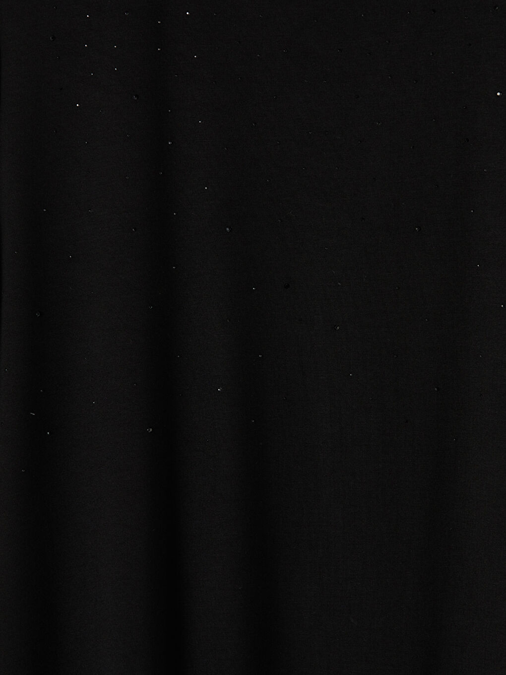 Siyah Bisiklet Yaka Taşlı Bluz-2