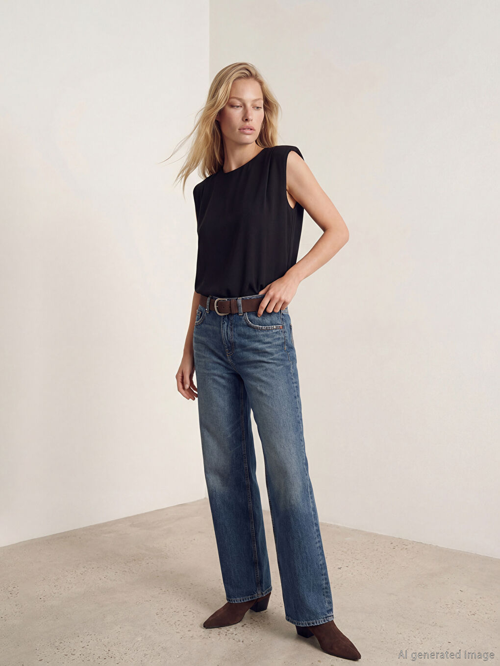 Siyah Bisiklet Yaka Bluz-1