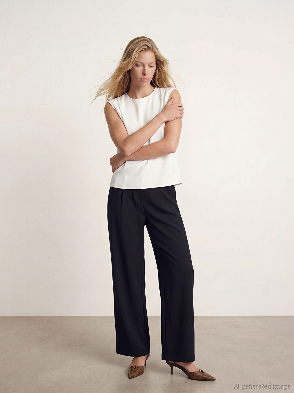 Ekru Bisiklet Yaka Bluz-1