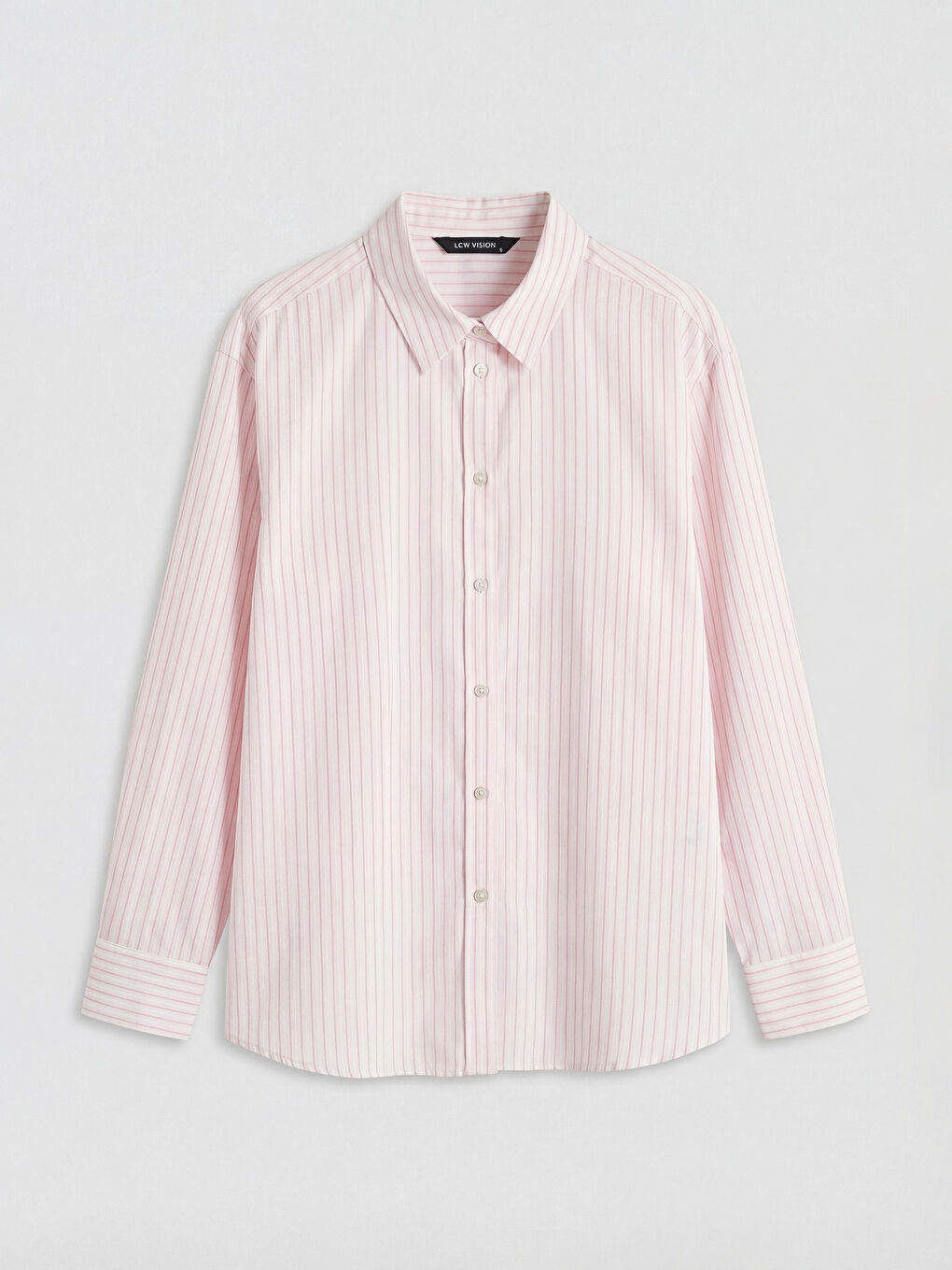 Prugasta prevelika ženska košulja od poplina-4