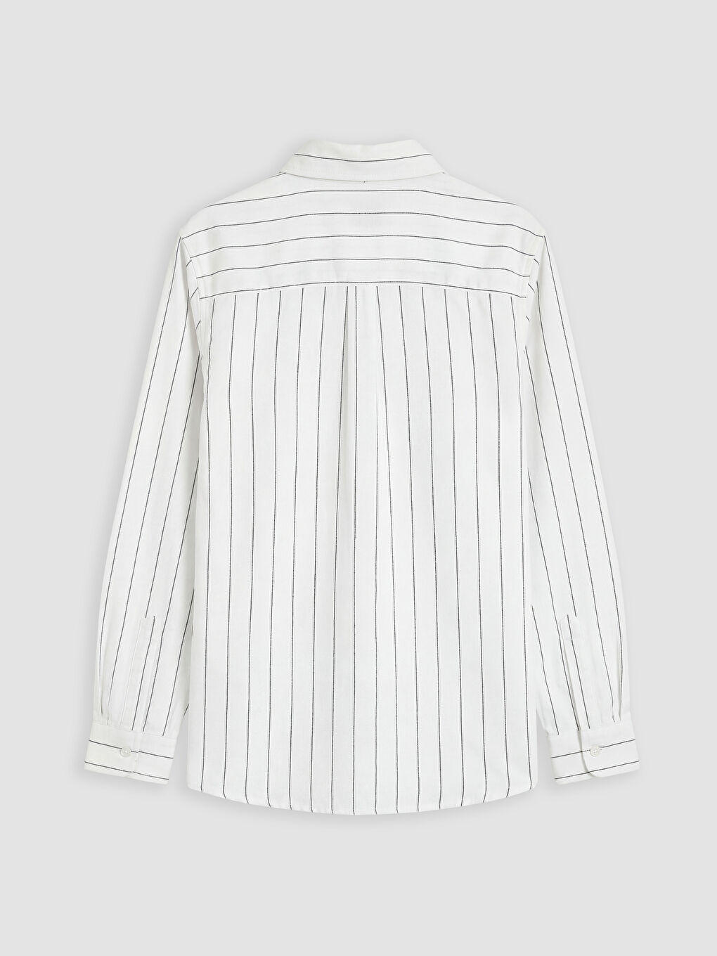 Ekru Çizgili Erkek Çocuk Gömlek-1