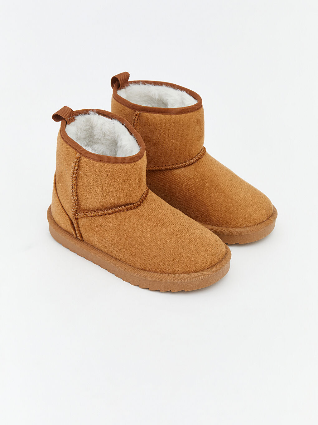 Kahverengi Süet Görünümlü Kürk Astarlı Kız Çocuk Bot-0