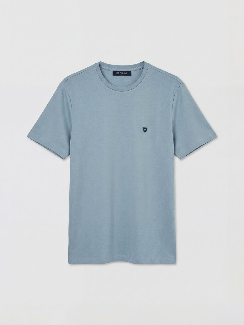 Mavi Nakışlı Bisiklet Yaka Standart Fit Erkek Tişört