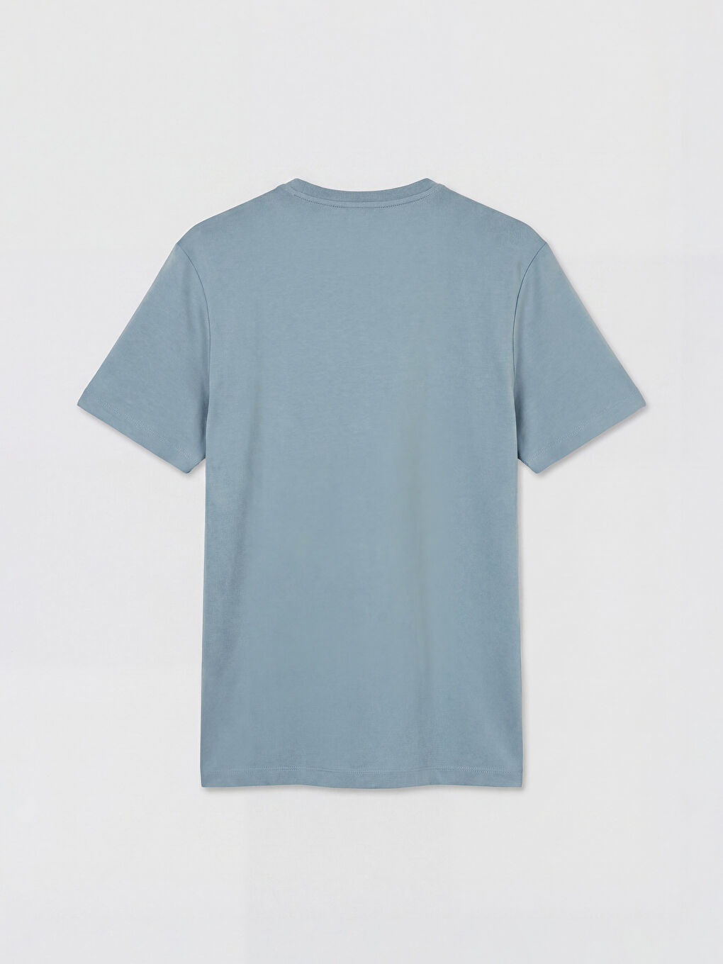 Mavi Nakışlı Bisiklet Yaka Standart Fit Erkek Tişört-1