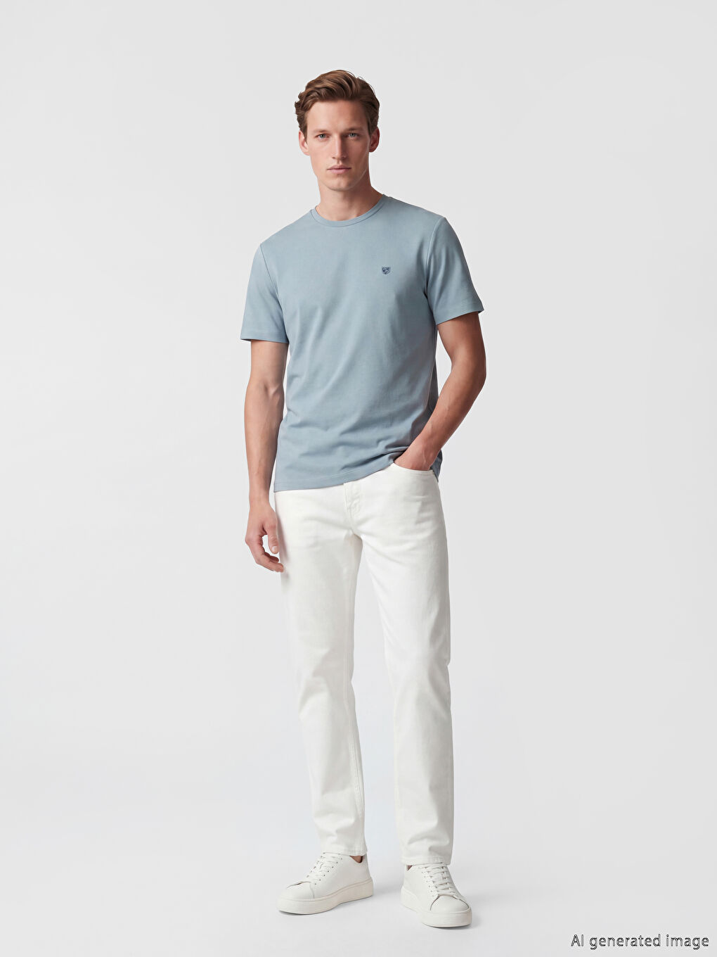 Crew Neck Embroidered Men's T-Shirt-1