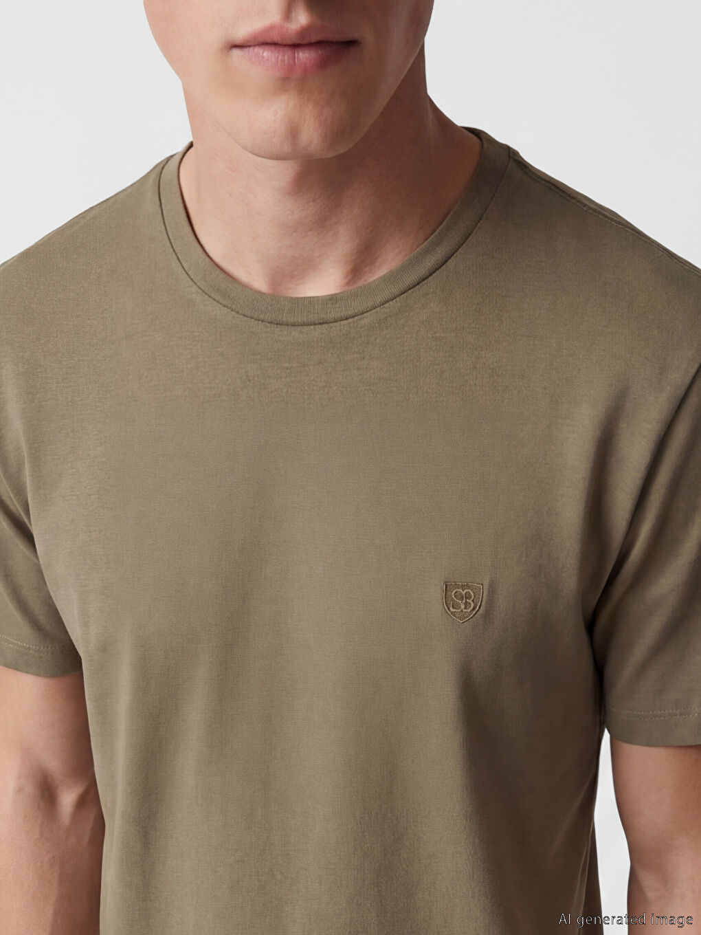 Crew Neck Embroidered Men's T-Shirt-2