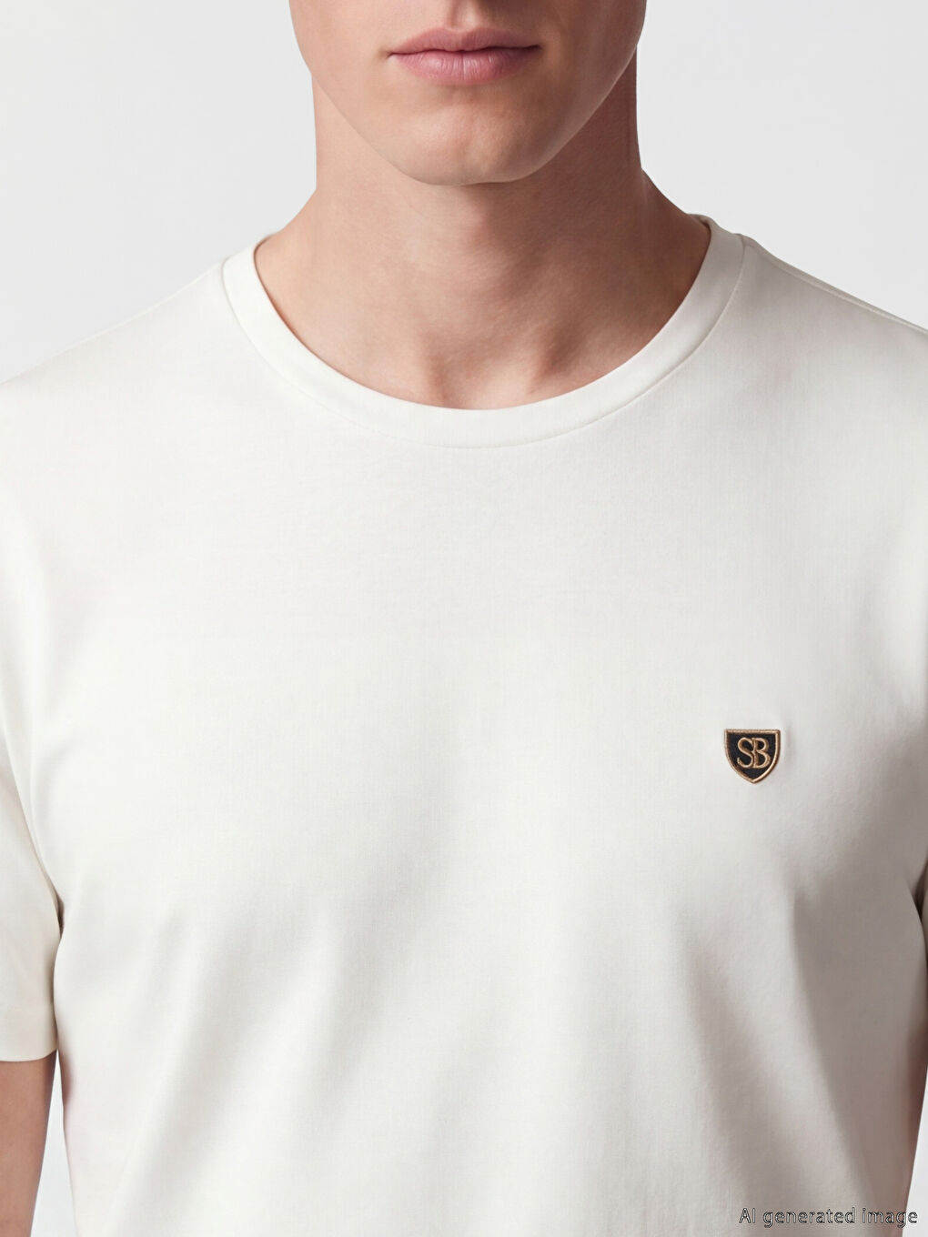 Crew Neck Embroidered Men's T-Shirt-2