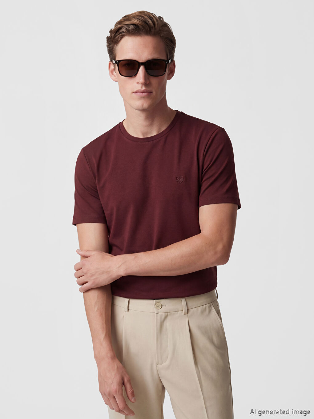 Crew Neck Embroidered Men's T-Shirt