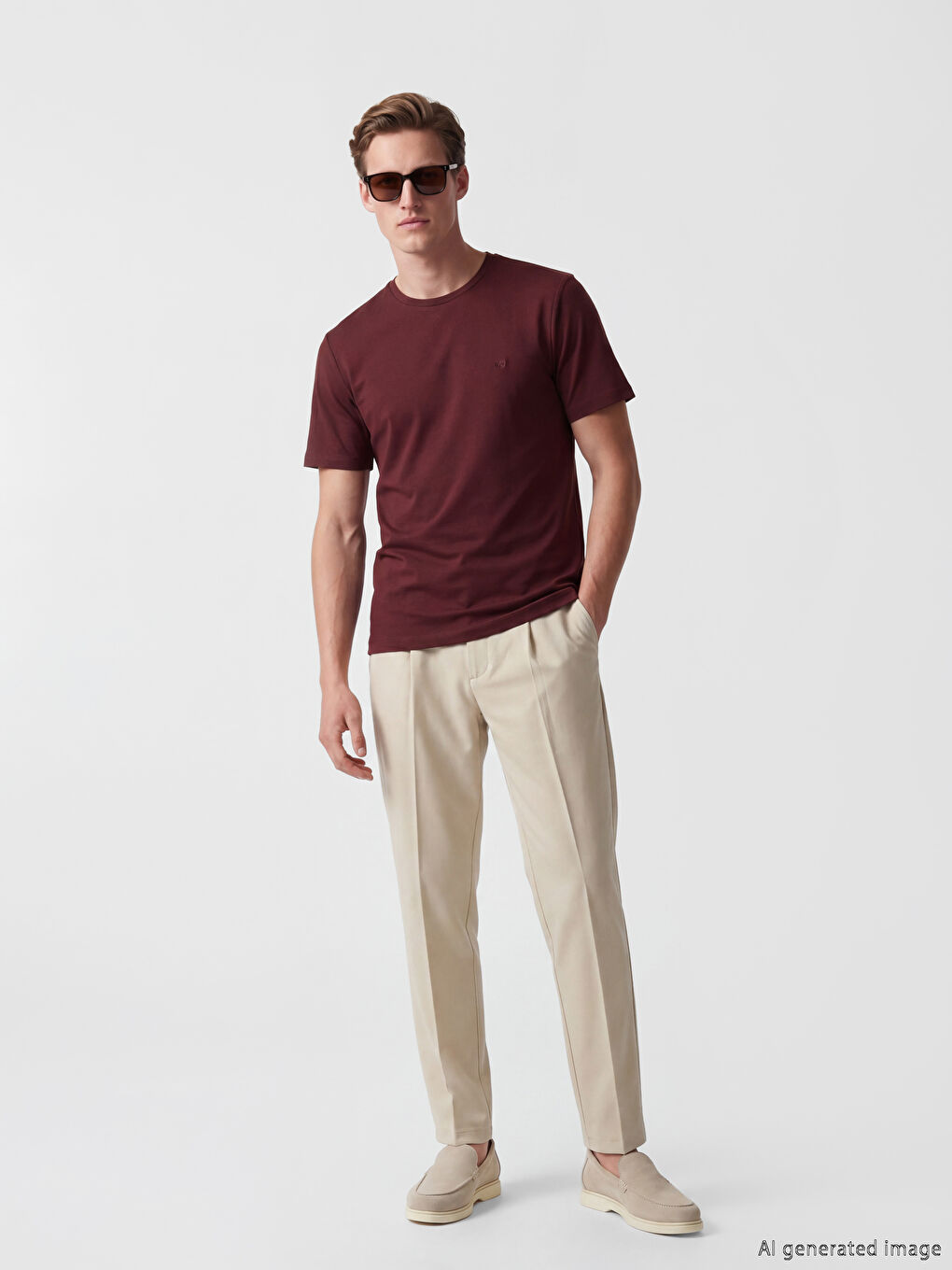 Crew Neck Embroidered Men's T-Shirt-1
