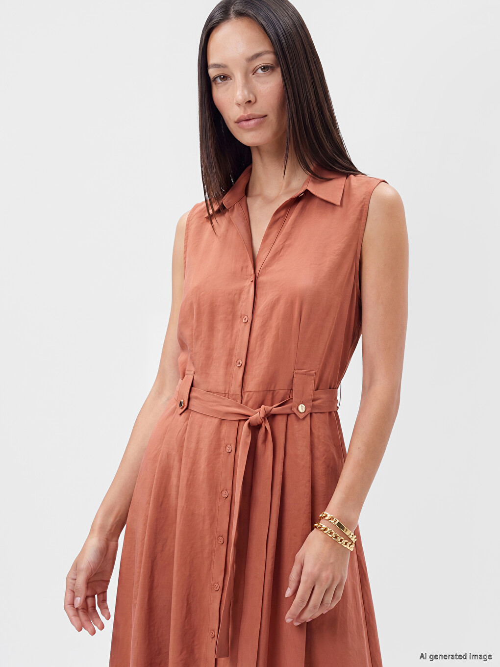 A Cut Modal Blend Shirt Dress-1