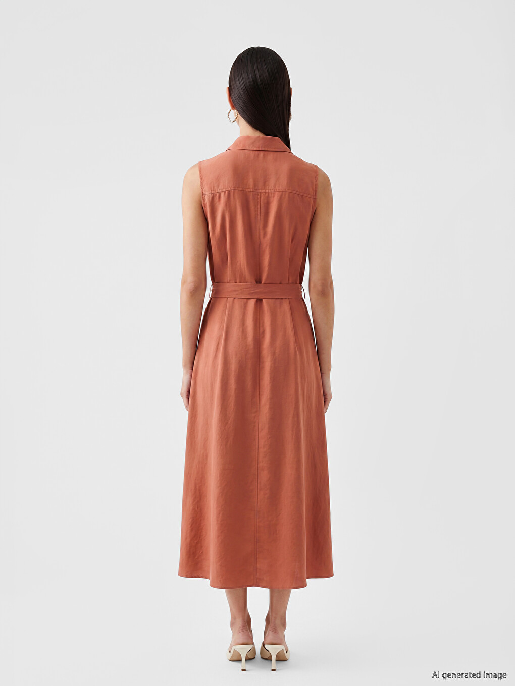 A Cut Modal Blend Shirt Dress-3