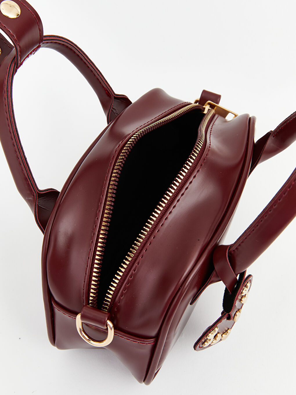 Bordo Kalp Aksesuarlı Kız Çocuk Omuz Çantası-3