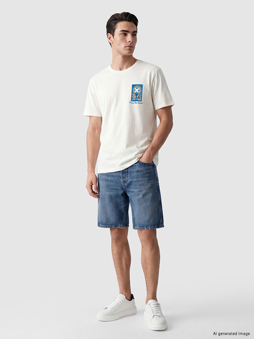 Crew Neck Printed Jersey Men's T-shirt-1