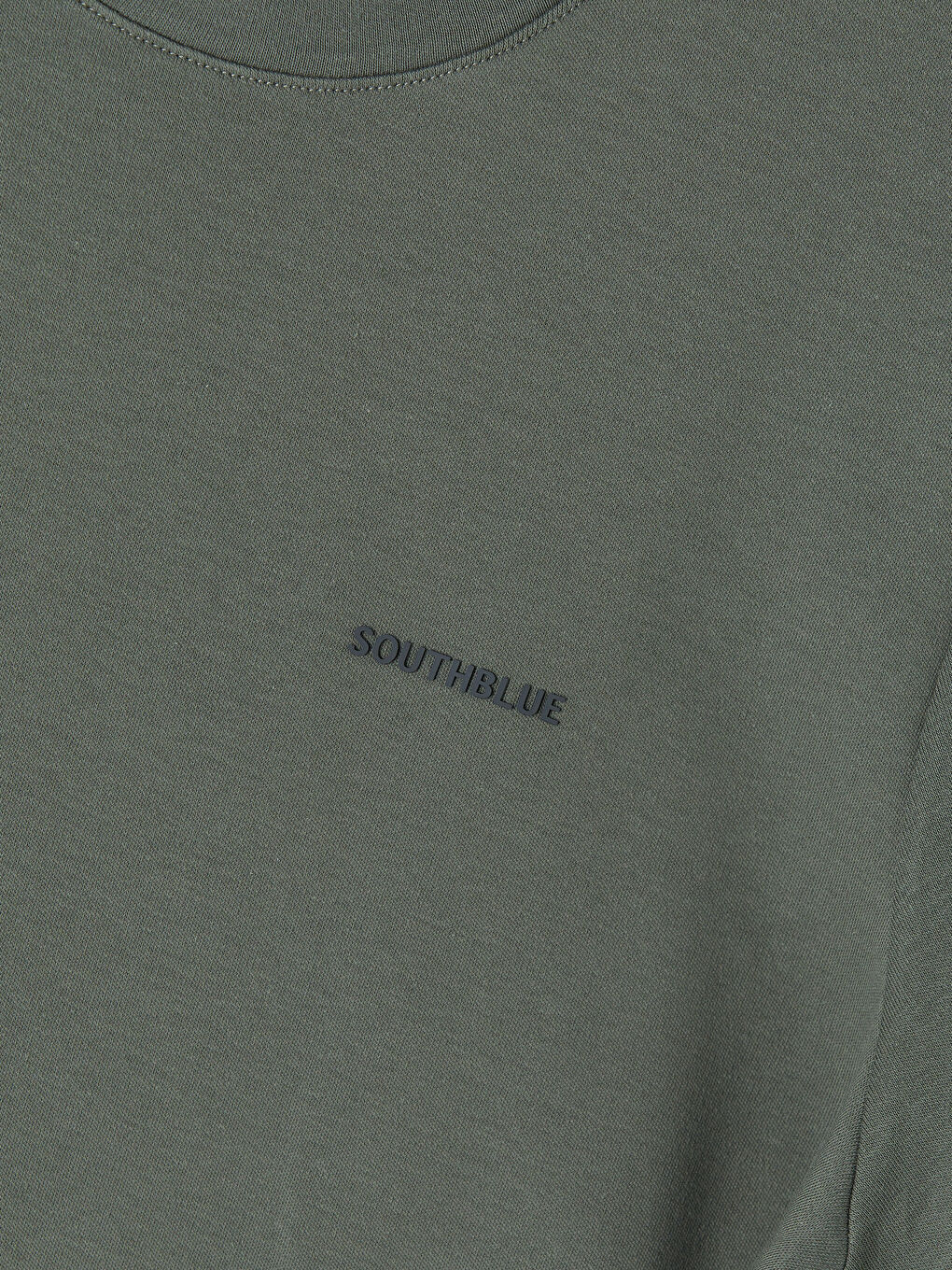 Haki Bisiklet Yaka Nakışlı Erkek Tişört-2