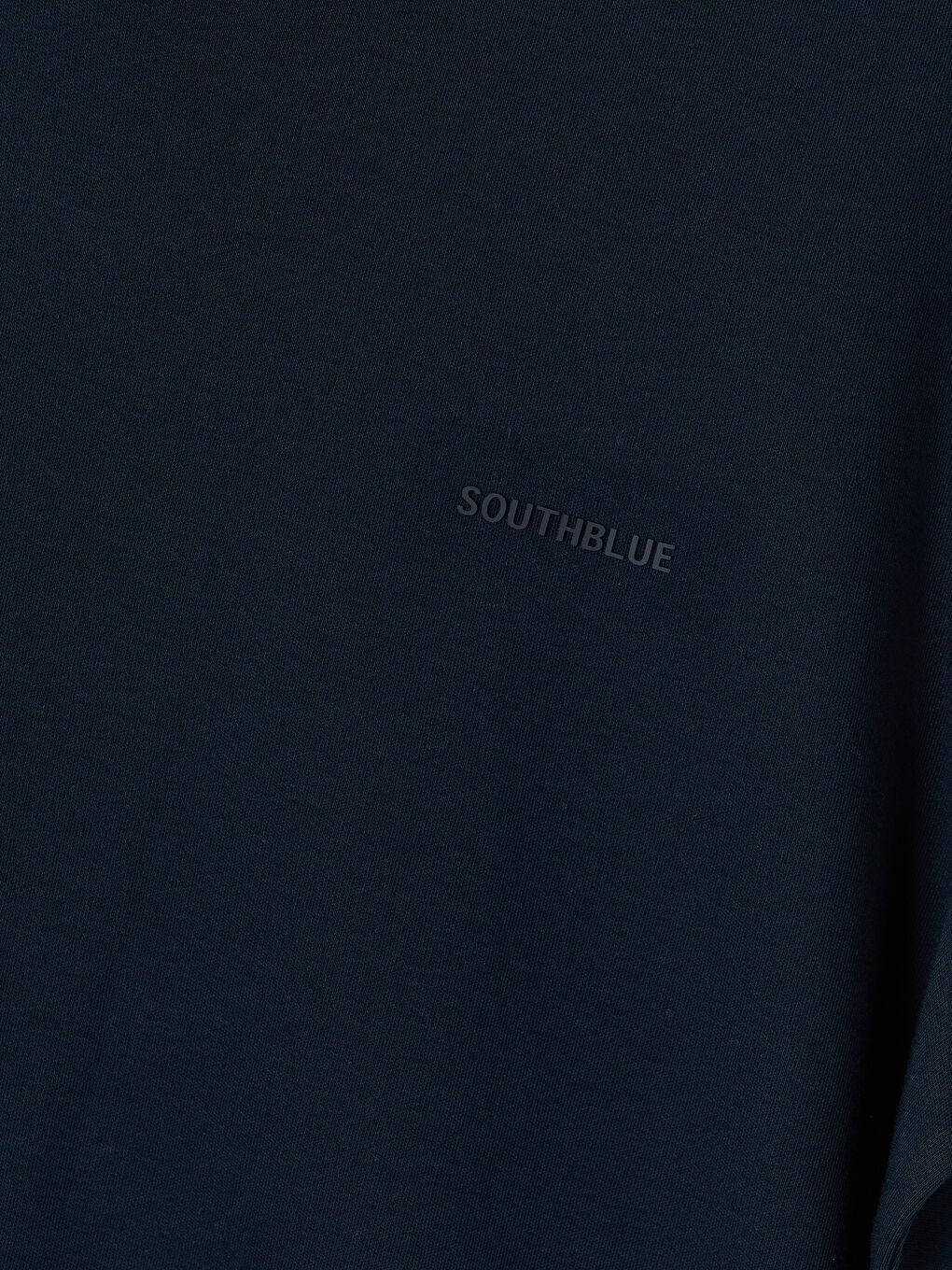 Lacivert Bisiklet Yaka Nakışlı Erkek Tişört-2