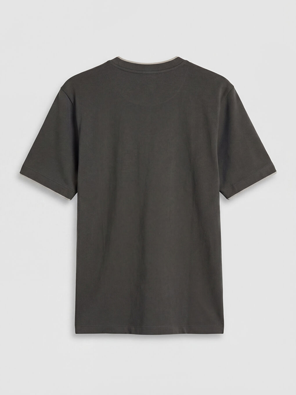 Haki Bisiklet Yaka Nakışlı Erkek Tişört-1