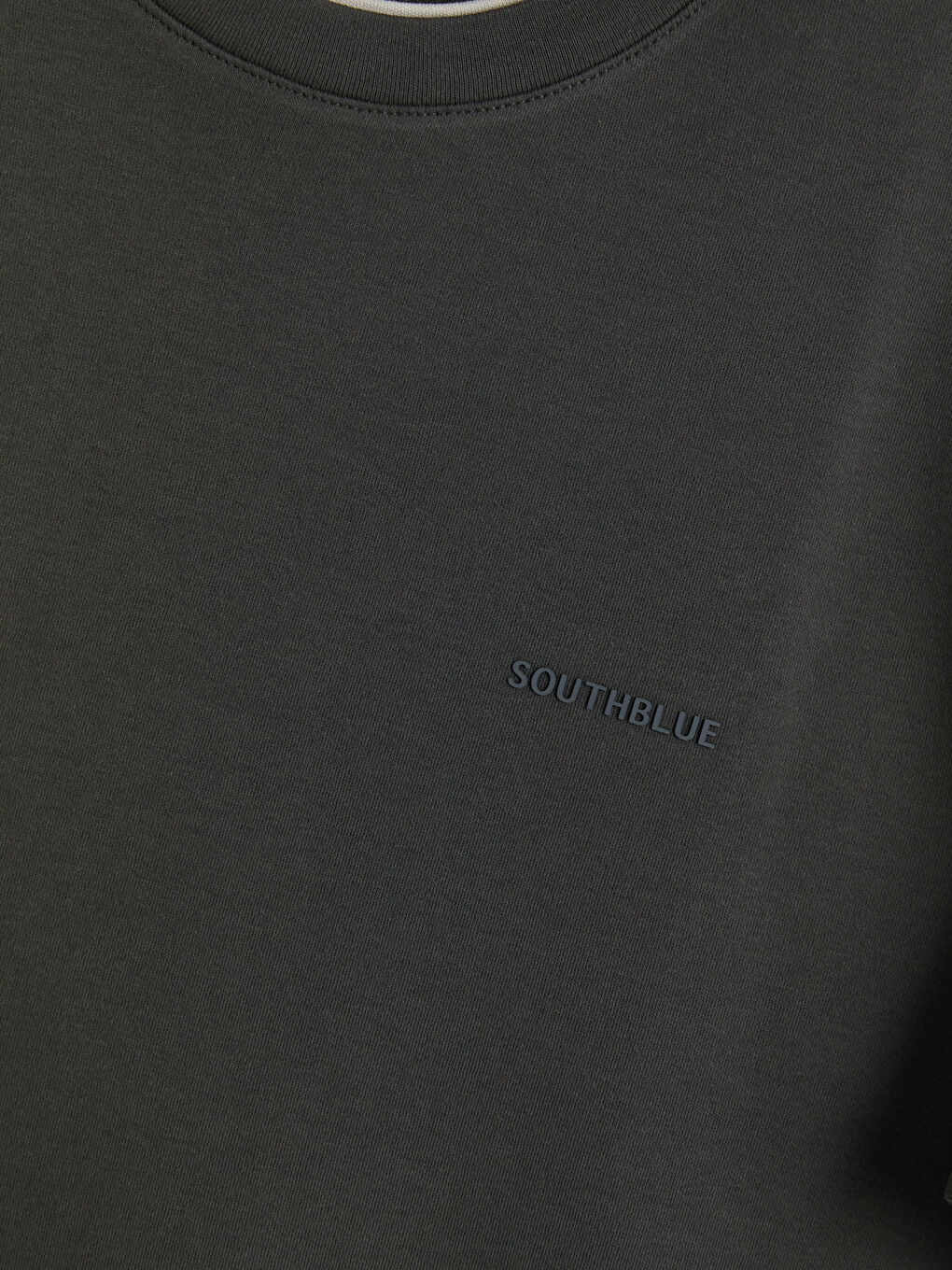 Haki Bisiklet Yaka Nakışlı Erkek Tişört-2